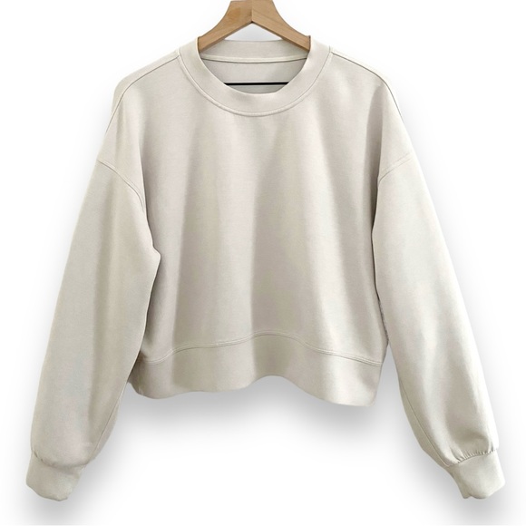Lululemon Softstreme Perfectly Oversized Cropped Crew Long Sleeve White Opal 6 - Picture 2 of 15